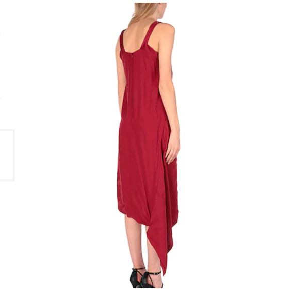 Italian Designer Asymmetrical Cocktail Dress XS MASSIMO REBECCHI Burgundy NEW - Picture 3 of 7